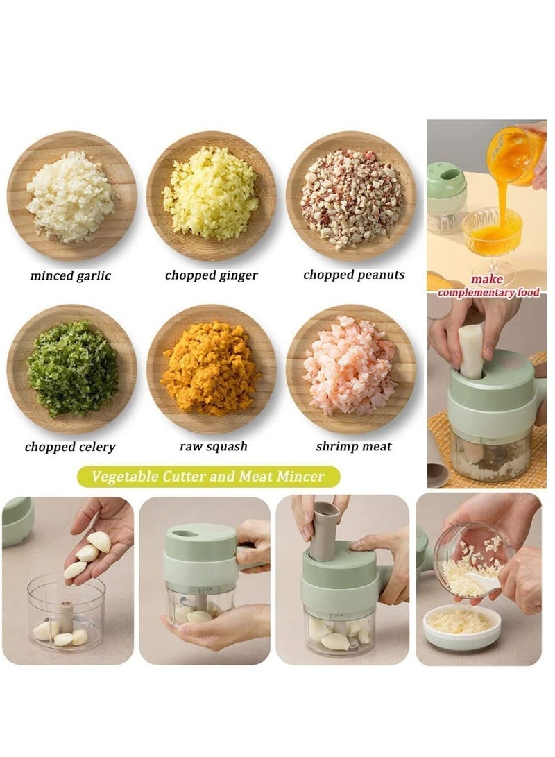 ELTRAZONE 4 in 1 Portable Electric Chopper Set for Garlic Pepper Onion - Image 2