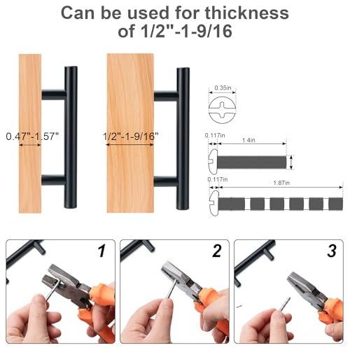 Aegero 4 Pack Cabinet Pulls Matte Black Stainless Cabinet Handles, for Kitchen and Bathroom Cabinets, 5 Inch Length, 3 Inch Hole Center - Image 3