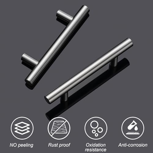 Aegero 4 Pack Cabinet Pulls Matte Black Stainless Cabinet Handles, for Kitchen and Bathroom Cabinets, 5 Inch Length, 3 Inch Hole Center - Image 4