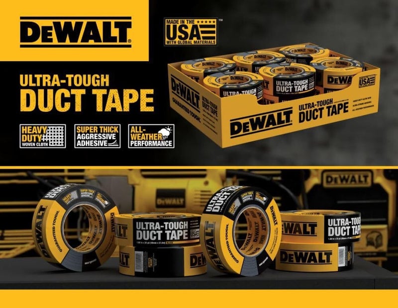 DEWALT DEWALT Ultra-Tough Black Duct Tape, Single Roll, 1.88 in x 30 yd - Image 5