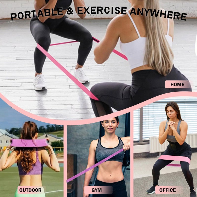 KANGFITER Long and Short Fabric Resistance Bands with Door Anchor 7 PCS, Non-Slip Stretch Booty Bands for Working Out Women & Men, Loop Exercise Elastic Bands for Home Physical Therapy Yoga Pilates - Image 5