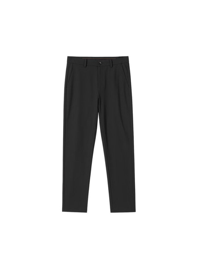 ASK Wandao President Casual Pants, Lyocell Elastic Wrinkle-resistant Breathable Straight-leg Trousers For Men W8117, Black Cropped Pants, Size 35 - Image 2