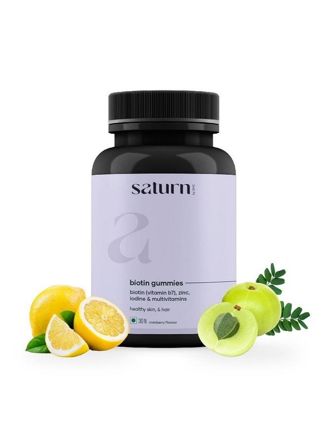 Saturn by GHC - Hair Growth Combo For Biotin Hair Gummies - 30 Gummies | Hair Growth Vitalizer 60Ml | Derma Roller For Stronger, Shinier Hair & Nails - Image 1