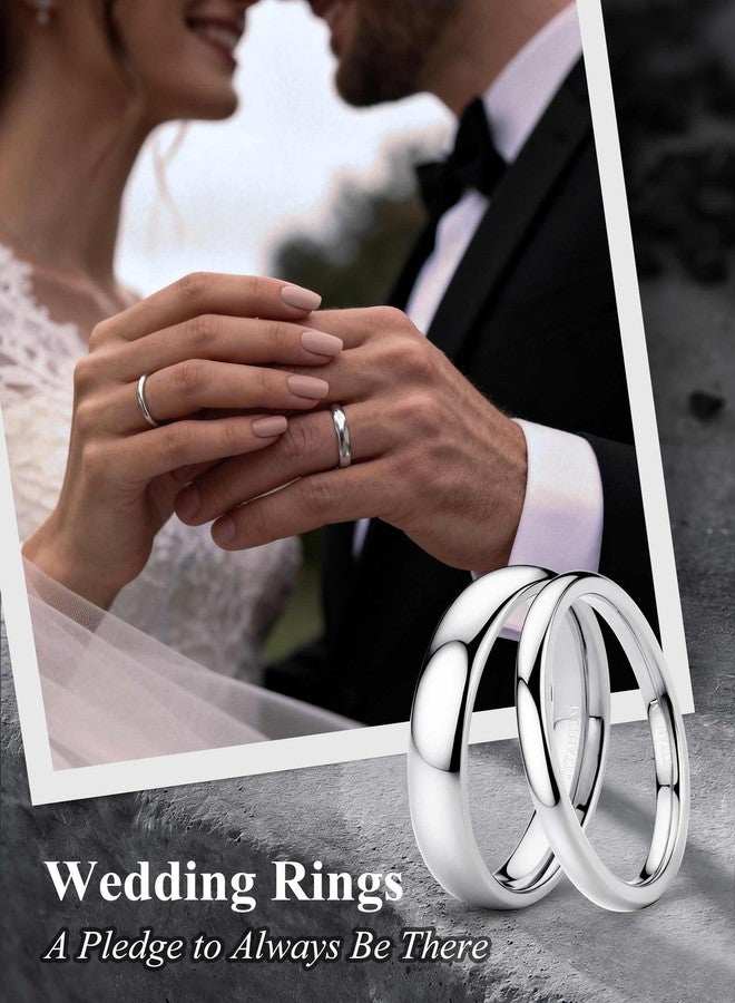 Jstyle 2mm 4mm 6mm Titanium Wedding Band Rings for Women Men Silver/Black/Gold Plated Domed High Polish Stackable Rings Engagement Statement Promise Wedding Band Ring Comfort Fit 6-13 Not Tarnished - Image 5