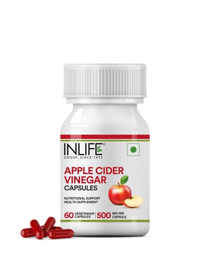 INLIFE Apple Cider Vinegar Supplement | Weight Management, Metabolism, Healthy Digestion | Plant Based Nutrition, 600mg - 60 Vegetarian Capsules (Pack of 1, 60) - Image 1