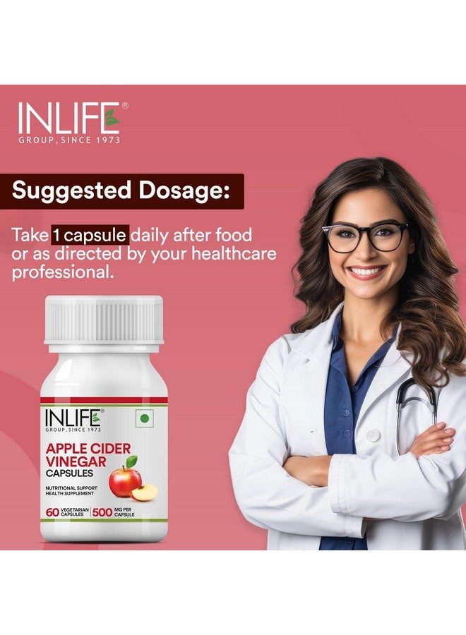 INLIFE Apple Cider Vinegar Supplement | Weight Management, Metabolism, Healthy Digestion | Plant Based Nutrition, 600mg - 60 Vegetarian Capsules (Pack of 1, 60) - Image 3
