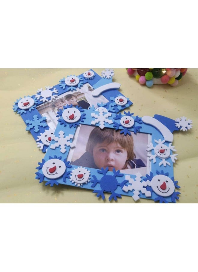 4E's Novelty 4E's Novelty Foam Snowflake Picture Frame Craft (12 Pack) Bulk Christmas Winter Crafts for Kids Toddlers 3-12, Individually Wrapped Arts & Crafts for Classroom  - Image 2