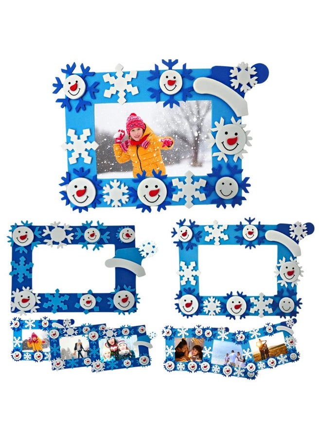 4E's Novelty 4E's Novelty Foam Snowflake Picture Frame Craft (12 Pack) Bulk Christmas Winter Crafts for Kids Toddlers 3-12, Individually Wrapped Arts & Crafts for Classroom  - Image 1
