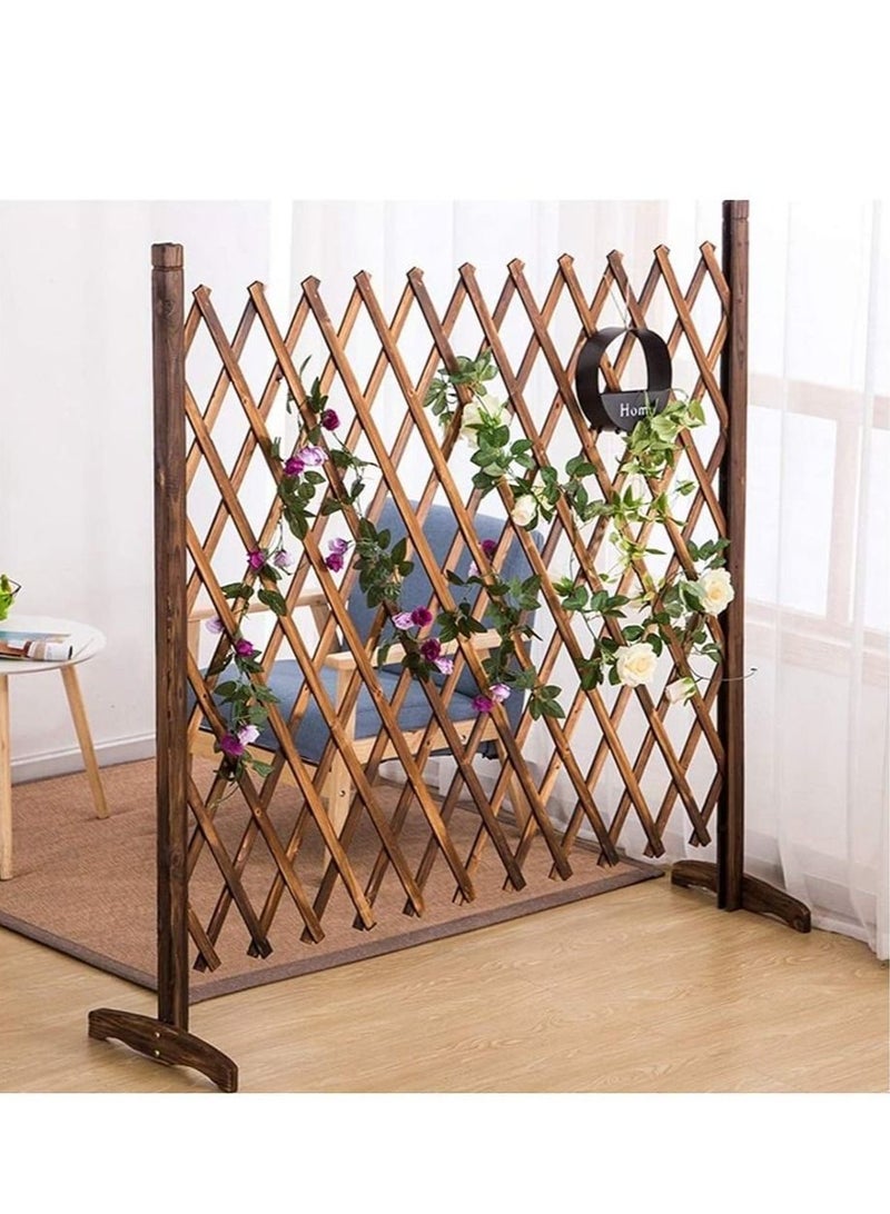 LINGWEI Wooden Trellis Fence Brown 98x120cm 3pcs - Image 2