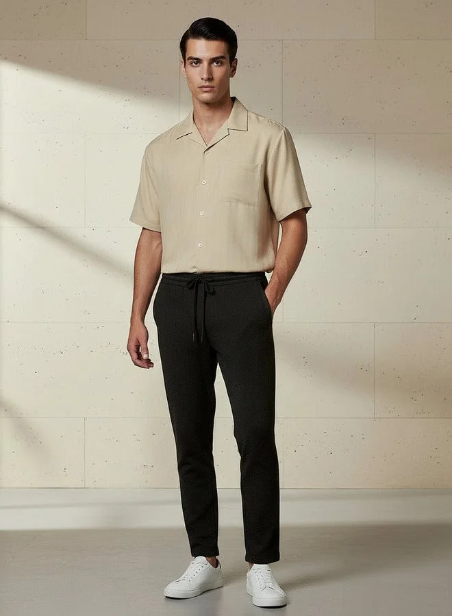 Splash FAV Men Regular Fit Camp Collar Textured Short Sleeves Resort Shirt