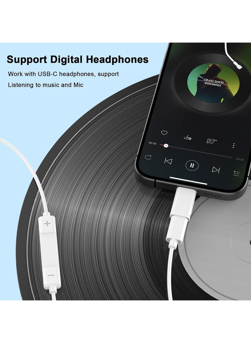 GUDOO برق ذكر إلى USB C سماعات رأس أنثى مهايئ نوع C دعم الشحن المساعد سماعات رأس الصوت محول محول دونغل لآي فون 14/13/12/11/8/7/زائد/Pro ماكس/6/5 آي باد - Image 4