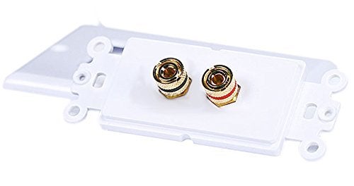 iMBAPrice (5 Pack) Premium 2 Connector Banana Wall Plate - Banana Plug Binding Post Wall Plate for Speakers white - Image 3