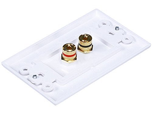 iMBAPrice (5 Pack) Premium 2 Connector Banana Wall Plate - Banana Plug Binding Post Wall Plate for Speakers white - Image 4
