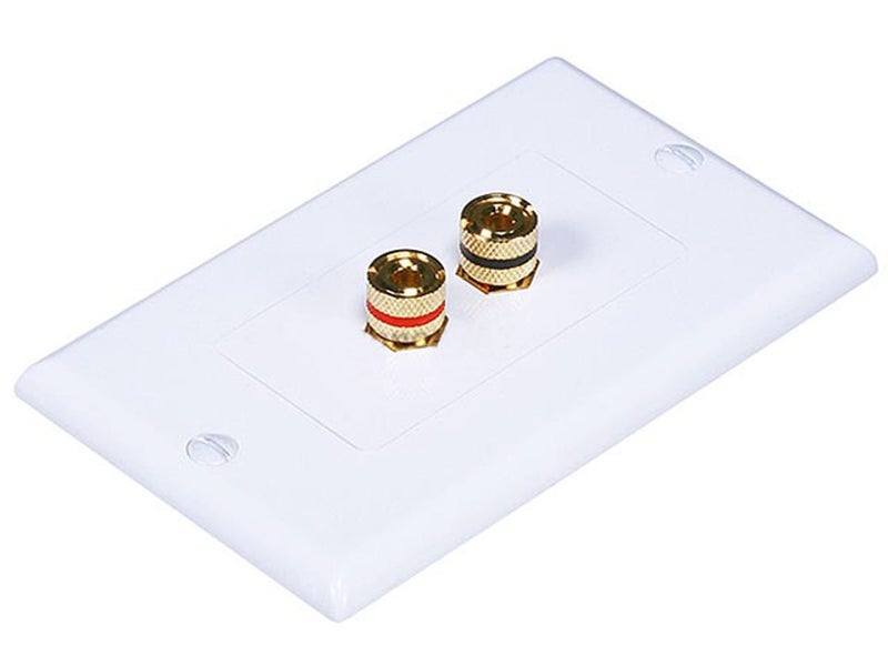 iMBAPrice (5 Pack) Premium 2 Connector Banana Wall Plate - Banana Plug Binding Post Wall Plate for Speakers white - Image 2