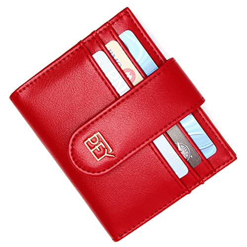 GEEAD Red Mini Small Wallets for Women Slim Bifold Credit Card Holder Minimalist Zipper Coin Pocket Red Wallet for Christmas - Image 4