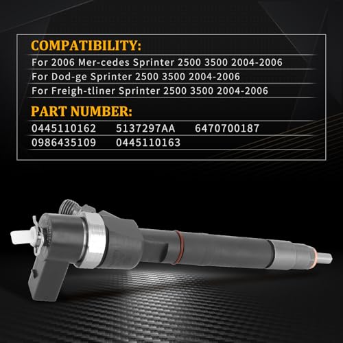 Dokili Diesel Fuel Injector Compatible with Mercedes Dodge Freightliner Sprinter 2500 3500 OM647 27L Replace 0445110162 6470700187 68001837AA - Image 3