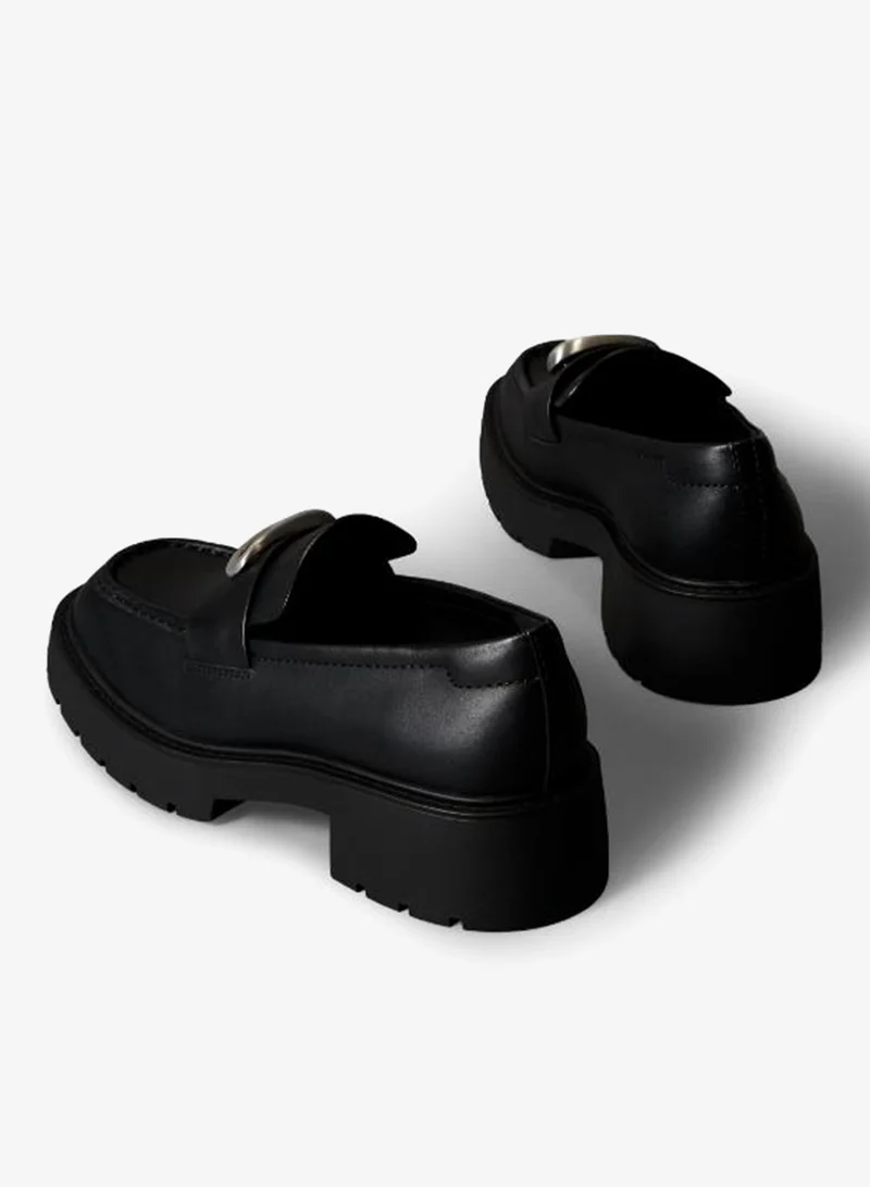 Calvin Klein Jeans  Leather Chunky Apron Toe Loafers for Women | Best Price UAE