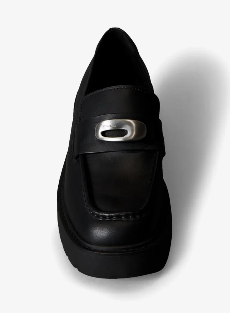 Calvin Klein Jeans  Leather Chunky Apron Toe Loafers for Women | Best Price UAE