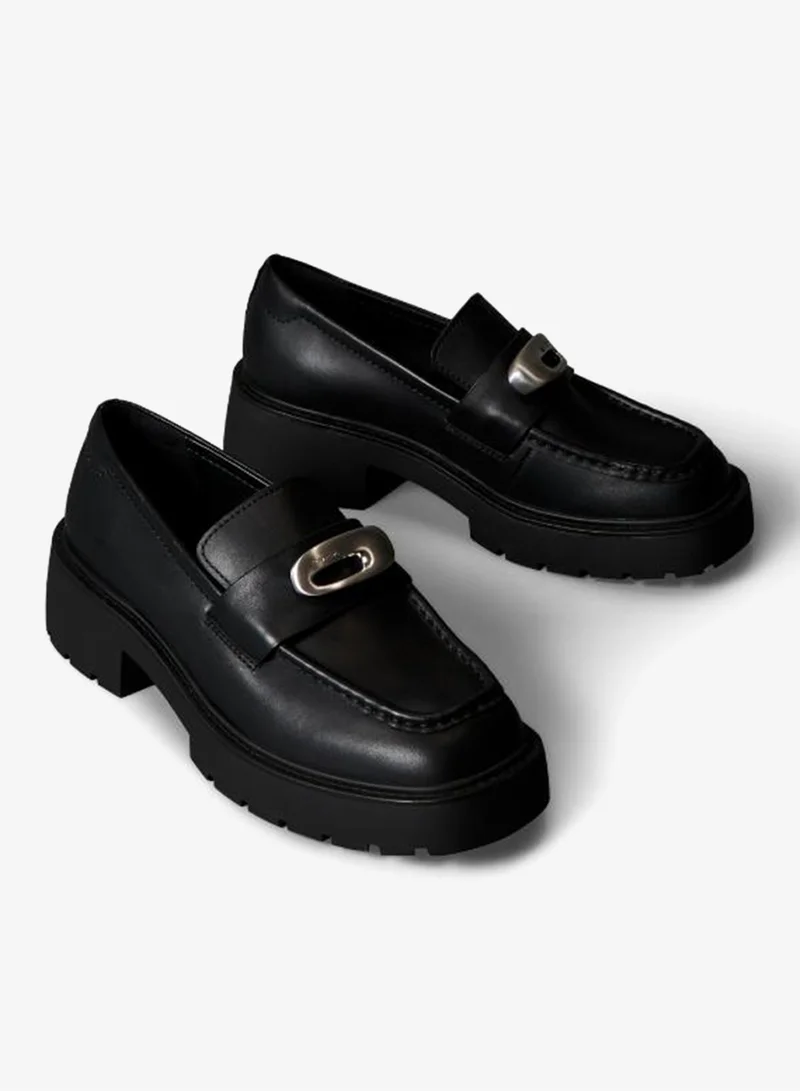 Calvin Klein Jeans  Leather Chunky Apron Toe Loafers for Women | Best Price UAE
