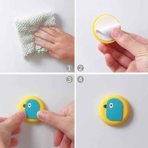 DLEST 6 PCs Silicone Door Handle Crash Pad Cartoon Wall Protector Door Knob for Protecting Wall, Doorknobs, Refrigerator Door, Cabinets from Damage - Image 4