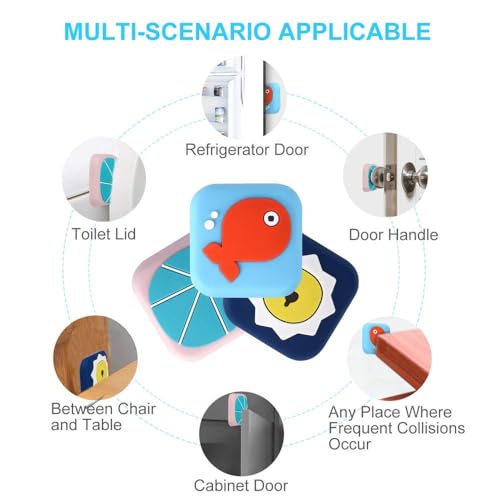 DLEST 6 PCs Silicone Door Handle Crash Pad Cartoon Wall Protector Door Knob for Protecting Wall, Doorknobs, Refrigerator Door, Cabinets from Damage - Image 5
