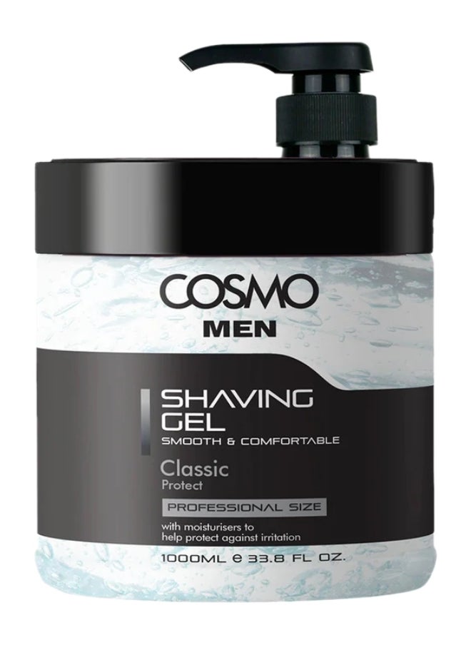 COSMO Classic Premium Shaving Gel For Men 1000ml, Protect  - Image 1
