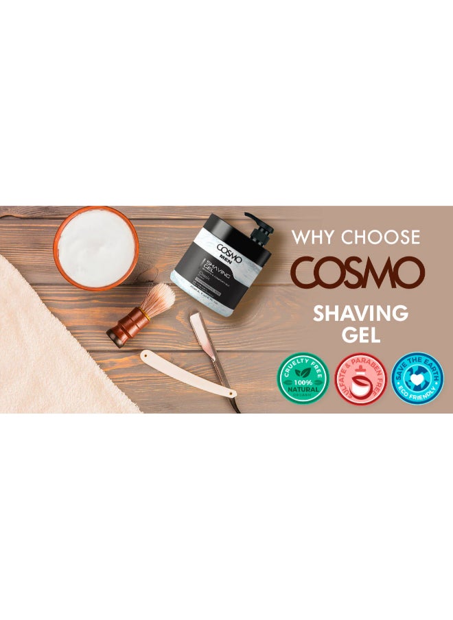 COSMO Classic Premium Shaving Gel For Men 1000ml, Protect  - Image 4