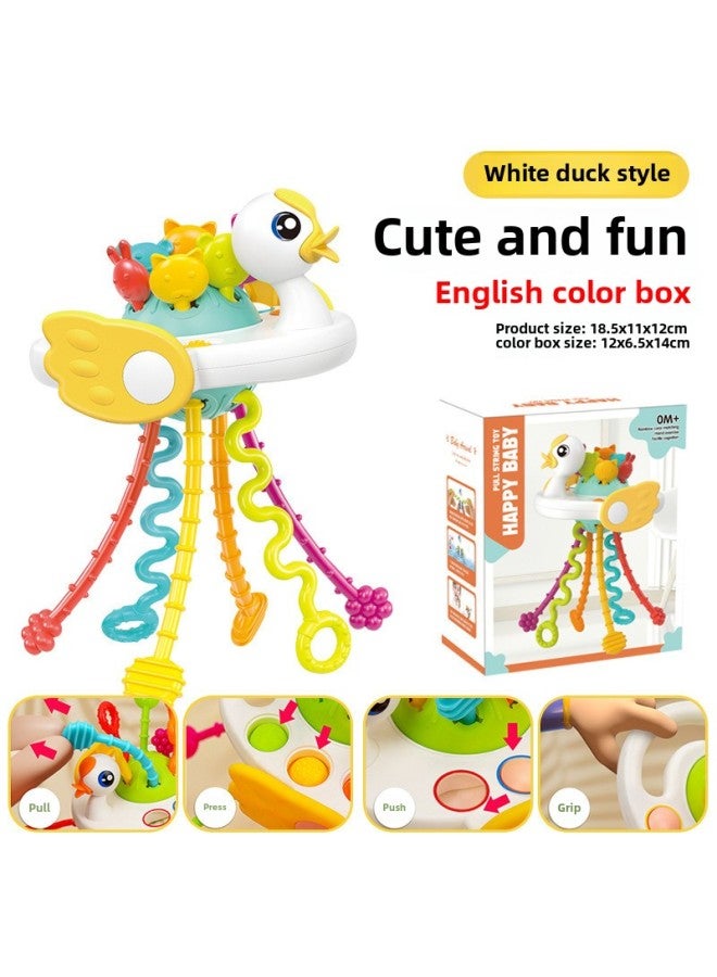 Infant Suction Enlightenment Early Education Exercise Finger Grasp Lala Le Can Boiled Gnawed Gummy Toy-Color:Little Cute Duck 【white】 Color Box - Image 1