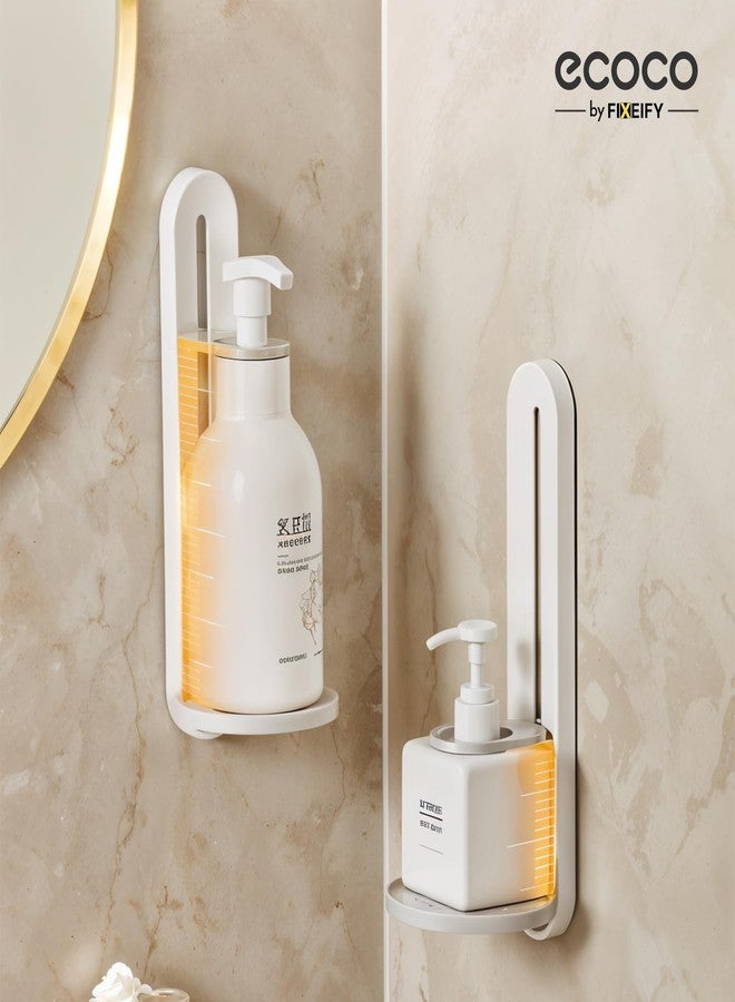 fixeify Ecoco by Fixeify Wall-Mounted Soap Dispenser Holder with Drainage Tray, Adhesive Installation (Gray) - Image 2