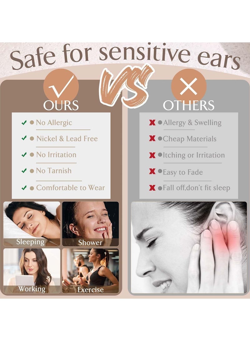 24pcs Small Gold Hoop Earrings for Women, 18K Gold Plated Stainless Steel Small Hoop Earrings Set for Multiple Piercing, Gorgeous Huggie Hoop Cartilage Helix Tragus Earrings - Image 4