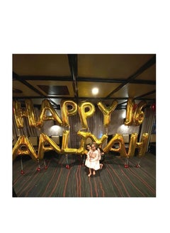 Party with Emma Gold Letter A to Z Balloons 32 inch Large Alphabet Balloons Gold Helium Foil Letter Balloon Banner for Birthday Party Anniversary Wedding Decoration (Gold-U)  - Image 3