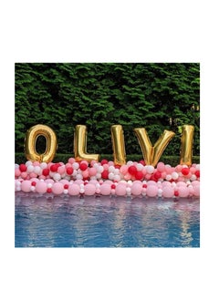 Party with Emma Gold Letter A to Z Balloons 32 inch Large Alphabet Balloons Gold Helium Foil Letter Balloon Banner for Birthday Party Anniversary Wedding Decoration (Gold-U)  - Image 4