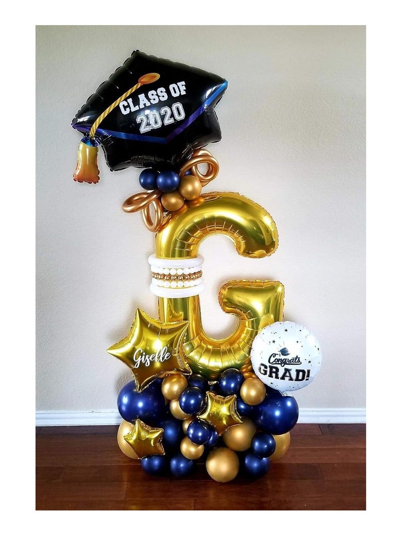 Party with Emma Gold Letter A to Z Balloons 32 inch Large Alphabet Balloons Gold Helium Foil Letter Balloon Banner for Birthday Party Anniversary Wedding Decoration (Gold-U)  - Image 5