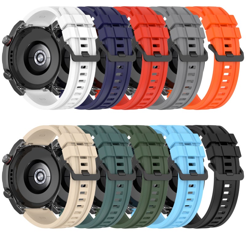 erorex For Huawei Watch Gt3 Se Long & Short Sports Solid Color Silicone Watch Band Set(Black) - Image 4