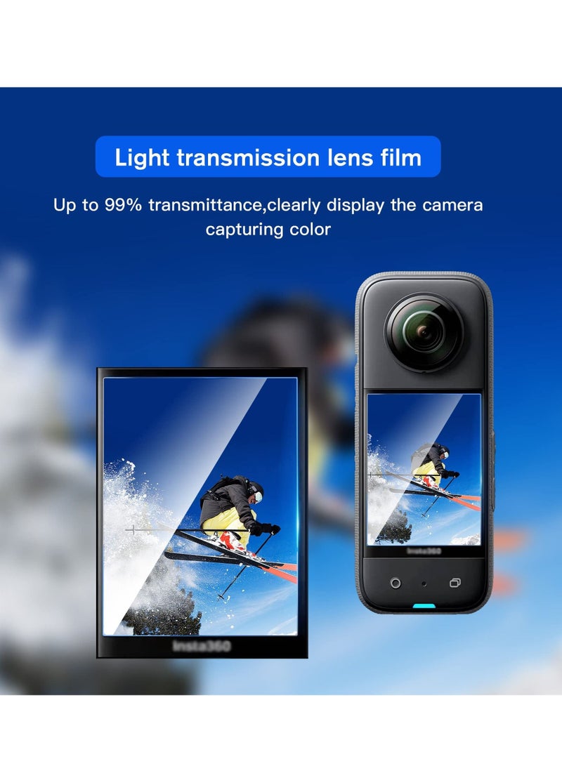 Compatible for Insta360 X3 Lens Guards Screen Tempered Film Set Screen Protector for Insta360 X3 Tempered Glass 9H Hardness Anti-Scratch Body Silicone Cover and Waterproof Lens Protector  - Image 4
