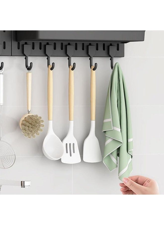 Generic - مجموعة أدوات تركيب لوحة بيجبورد متعددة الوظائف يمكن تركيبها على الحائط DIY لتنظيم الحائط وحامل بيجبورد للتنظيم (أسود) - Image 1