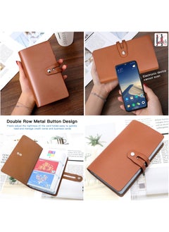 Excefore Credit Card Holder, Business Card Organizer Credit Cards Protector with 96 Card Slots RFID Blocking Business Cards Holder for Managing Your Different Cards to Prevent Loss or Damage (Brown)  - Image 2