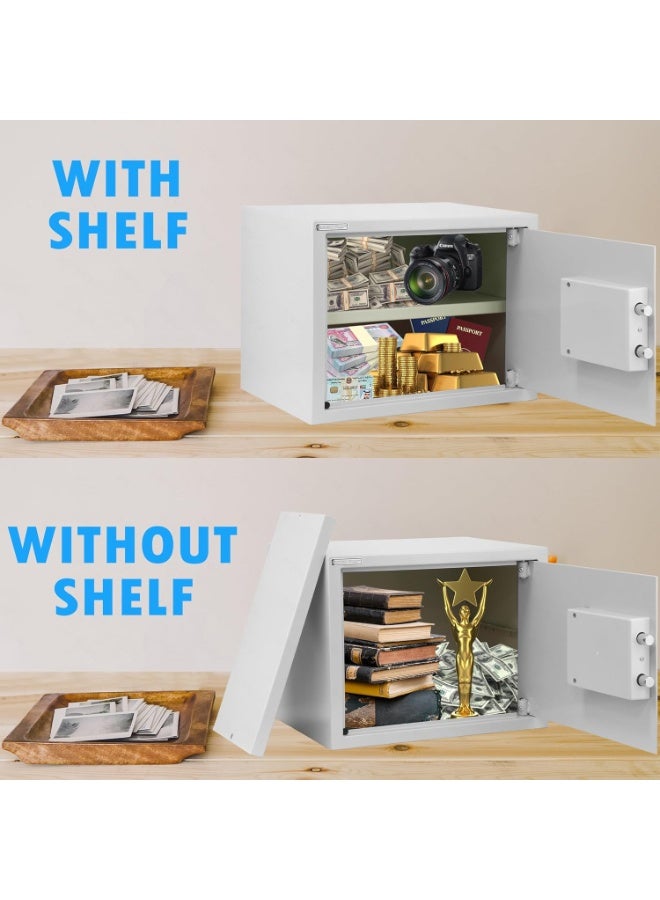 Rubik Safe Box Large with Key Lock, A4 Document Size Locker for Home Office Cash Passport Jewelry Security RB30KCN (30x38x30cm) White - Image 5