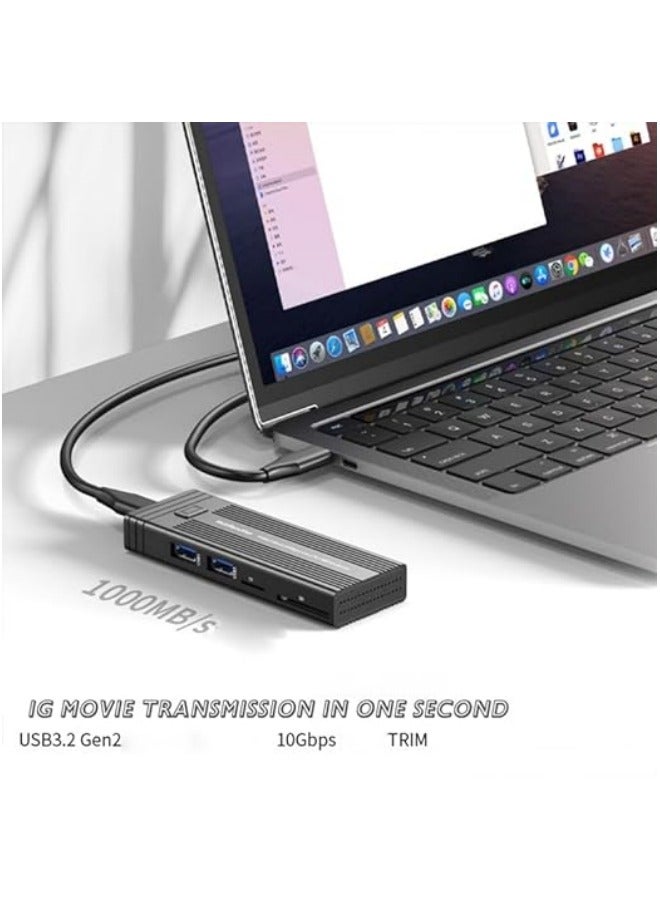 M.2 NVMe SSD Enclosure, M.2 SSD Enclosure,10GBPS Multifunction USB3.2 Gen2 PCI Solid State Drive, Enclosure for NVMe SATA for Windows for Linux for OS X - Image 3