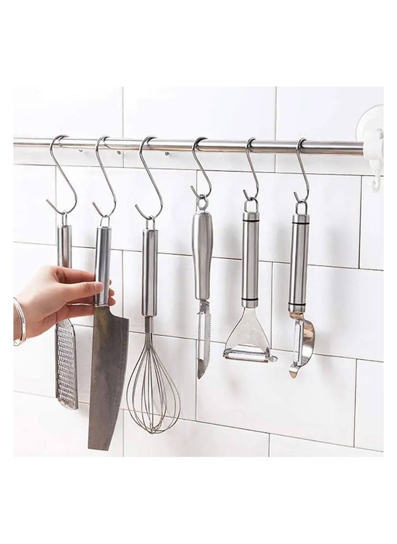 Stainless Steel Hook - 6 Pieces - Multi-Purpose Hooks for Kitchen, Bathroom and Home - High Quality - Imported  - Image 1