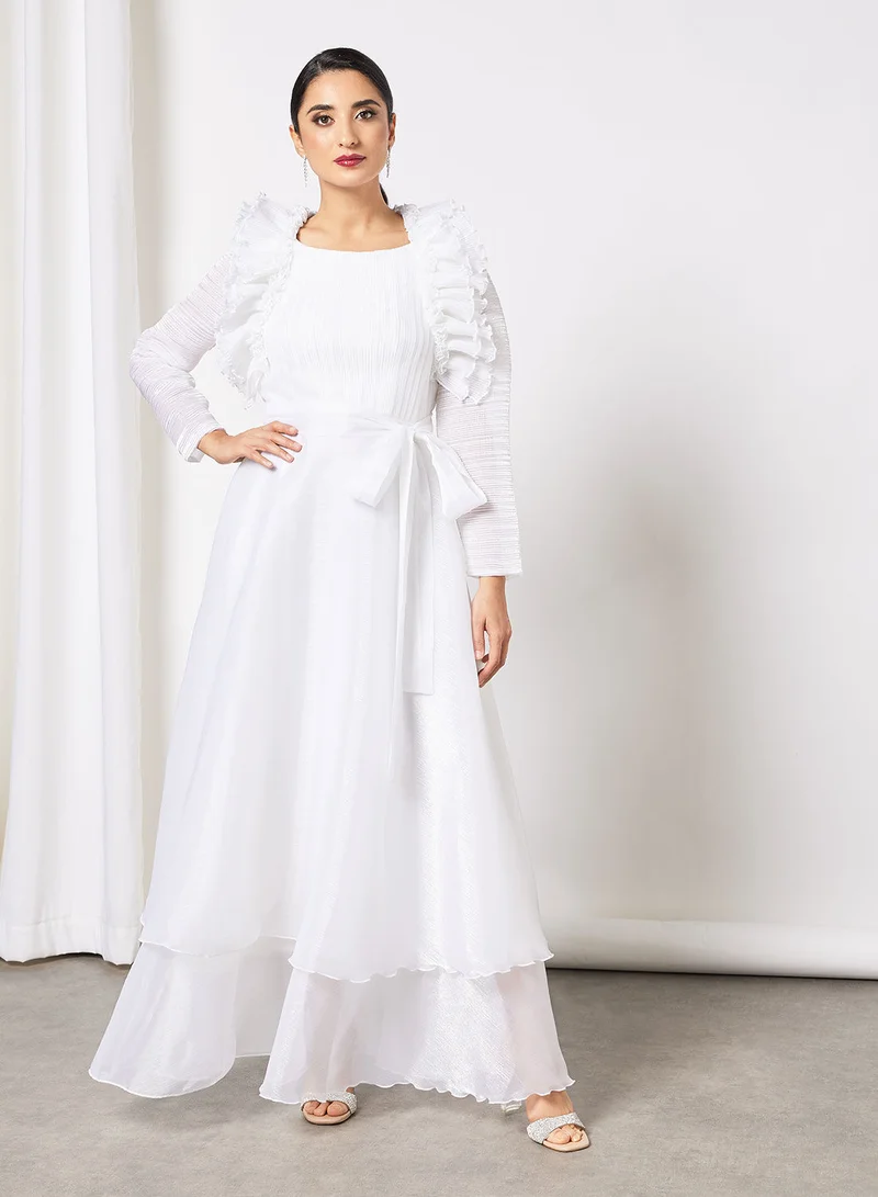 House of Moda Ruffle Detail Organza Dress
