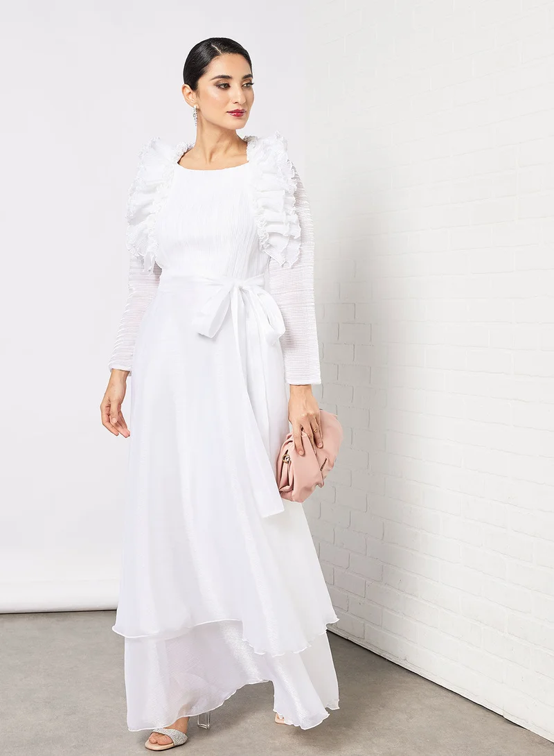 House of Moda Ruffle Detail Organza Dress