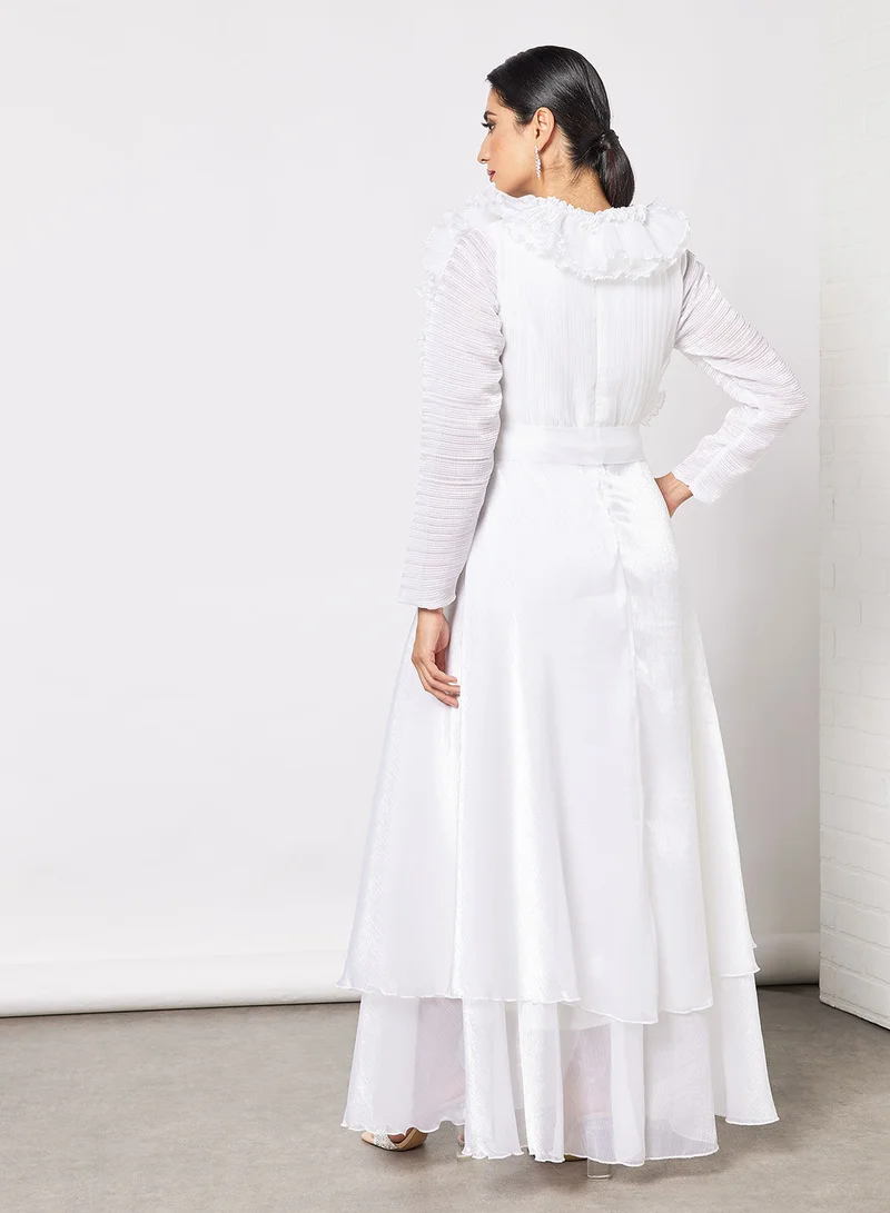 House of Moda Ruffle Detail Organza Dress