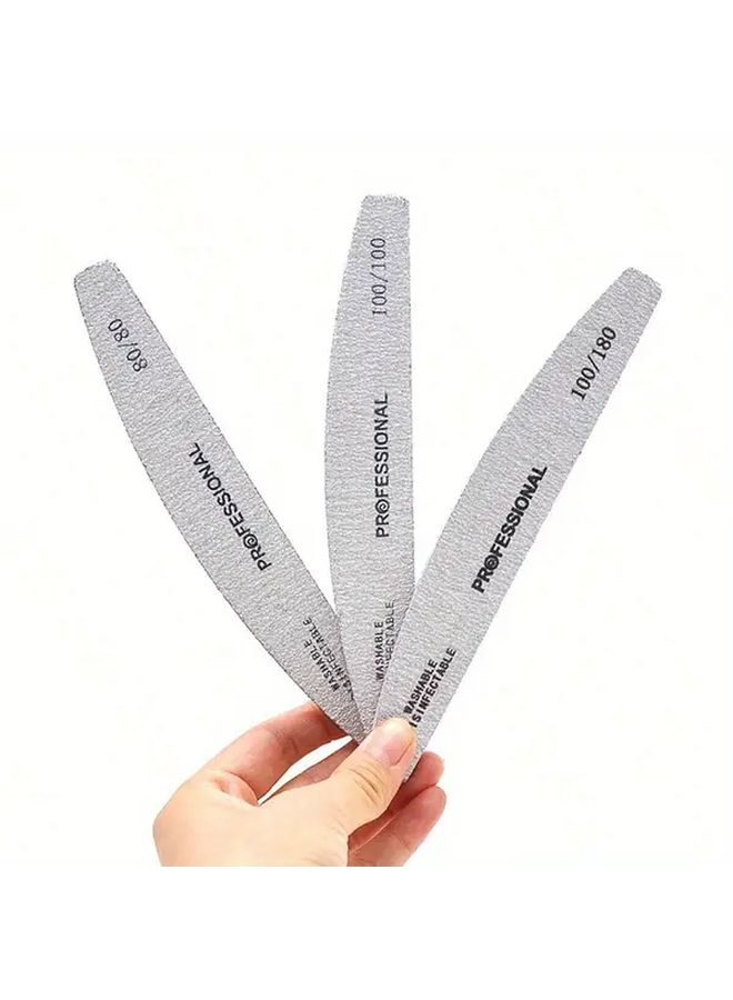 5Pcs Nail File Buffer Set 80 100 180 Grit Double Sided Sanding Block For Manicure - Image 3