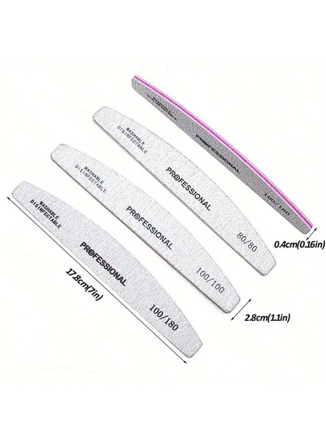 5Pcs Nail File Buffer Set 80 100 180 Grit Double Sided Sanding Block For Manicure - Image 5