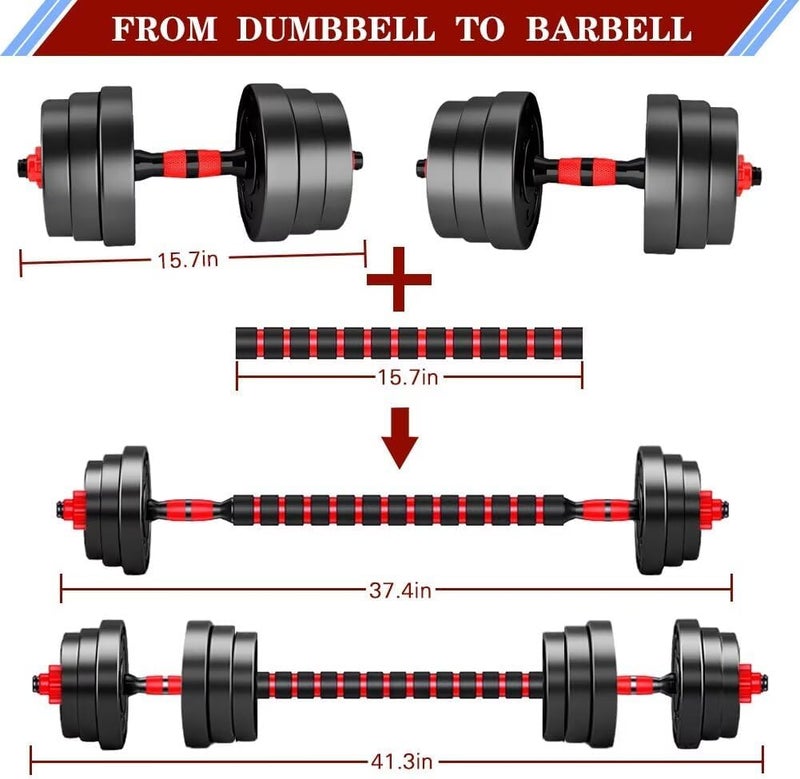BCBIG Adjustable-Dumbbells-Sets,Free Weights-Dumbbells Set of 2 Convertible To Barbell A Pair of Lightweight for Home Gym,Women and Men Equipment - Image 3