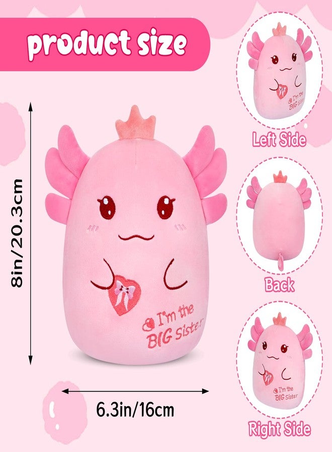 LSYDCARM Big Sister Gift Axolotl Plush, 8 inch I’m The Big Sister Stuffed Animal for Girls, Kawaii Axolotl Soft Plushies Toy New Baby Announcement Sibling Gifts for Girls Sister - Image 3