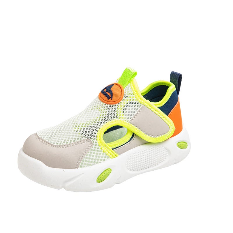 2025 Boys Sandals Thin Children'S Medium And Large Children'S Mesh Breathable Boys Sports Single Mesh Shoes For Baotou - Image 1