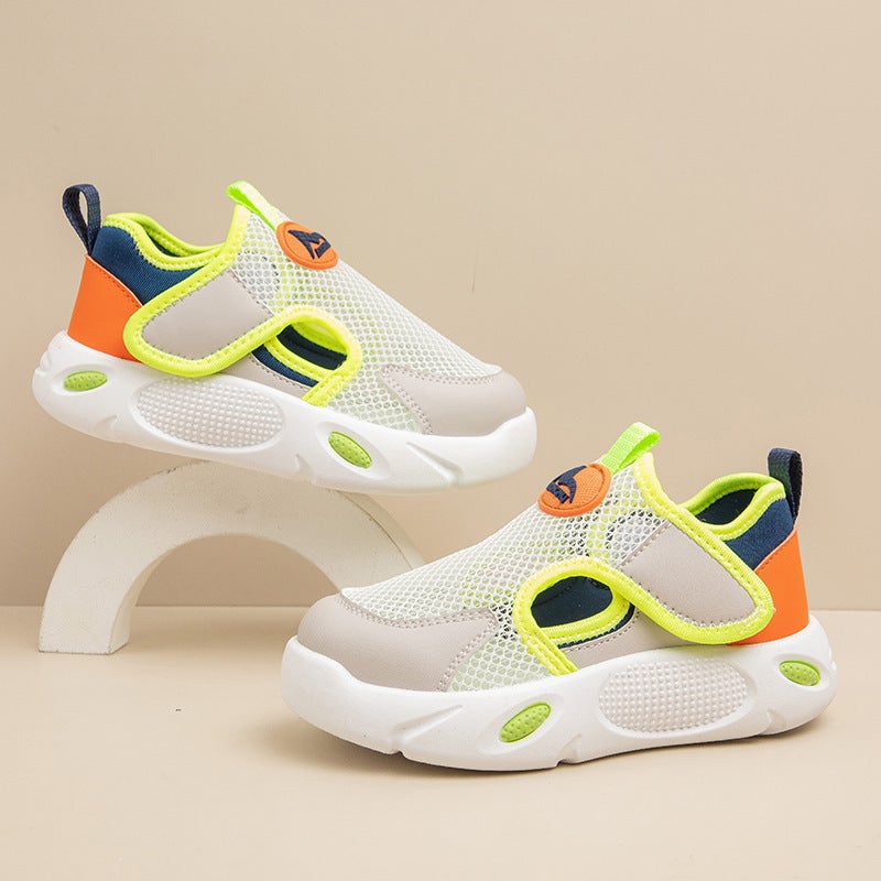 2025 Boys Sandals Thin Children'S Medium And Large Children'S Mesh Breathable Boys Sports Single Mesh Shoes For Baotou - Image 4