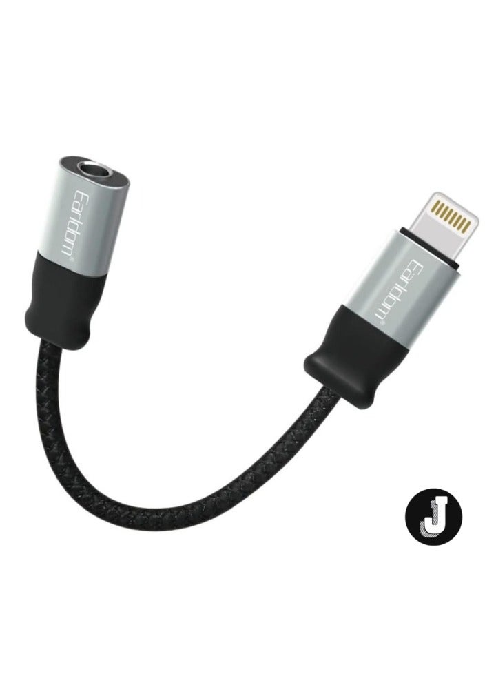 JAJEEK Premium Lightning to 3.5mm Audio Adapter – Black, Compatible with iPhone, Supports Headphones & AUX Cables - Image 3